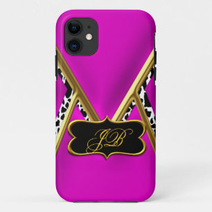 iPhone 5 Coque-Mate Coque Hot Pink Gold Noir