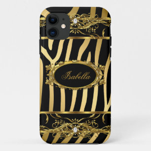 iPhone 5 Elegant Classy Gold Zebra Black iPhone 11 Case