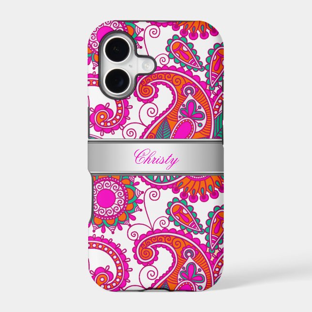 iPhone 5 Elegant Classy Pink Paisley Pattern (Back)
