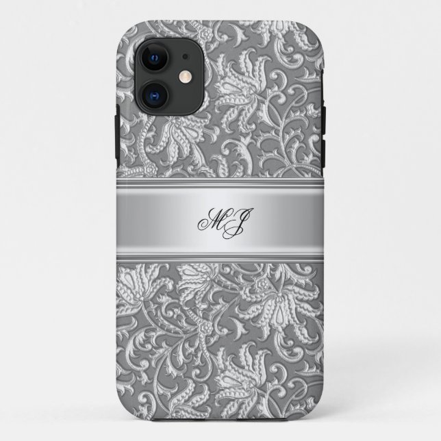 iPhone 5 Elegant Classy Silver White Case-Mate iPhone Case (Back)