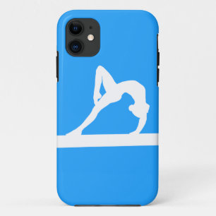 iPhone 5 Gymnast Silhouette White on Blue 11 Case