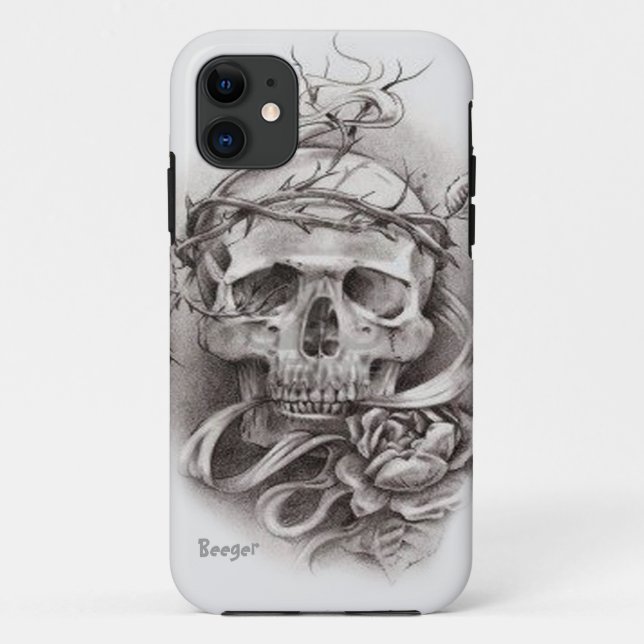 Iphone 5 ID - Skull with Crown of Thorns Case-Mate iPhone Case (Back)