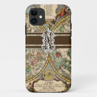 IPhone 5 Letter N Monogrammed Vintage Nautical Map 11 Case