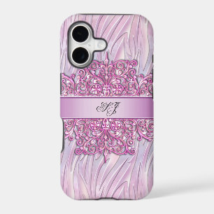 iPhone 5 or 4 Zebra Damask Pretty Pink