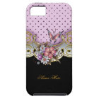 iPhone 5 Pretty Pink Gold Black White Butterfly