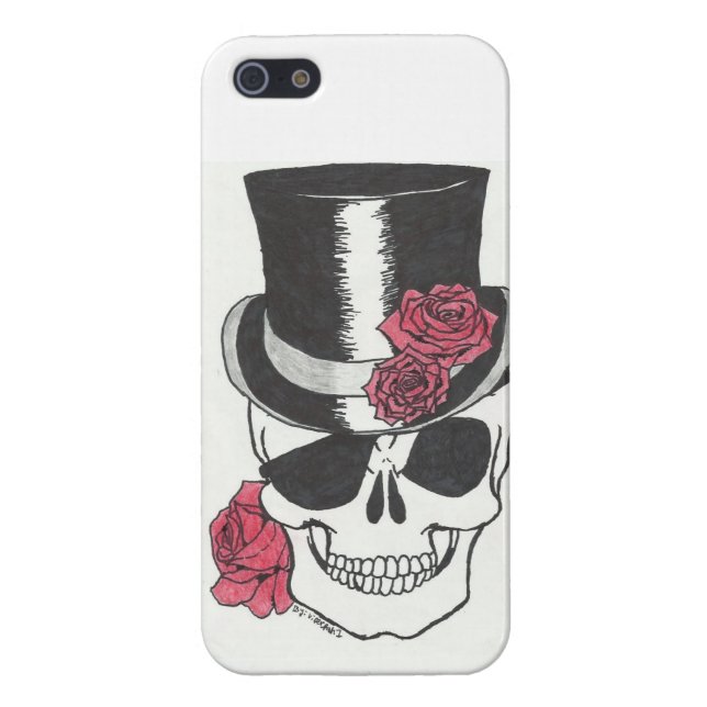 iphone 5 skull with roses case (Back)