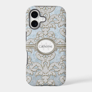 Iphone 5 Sparkle Floral Leaf Damask Personalized