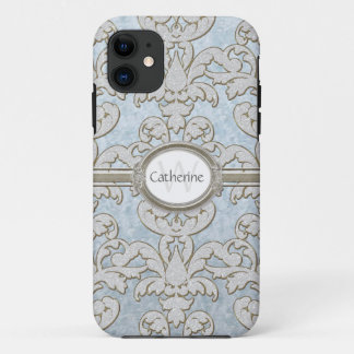 Iphone 5 Sparkle Floral Leaf Damask Personalized 11 Case