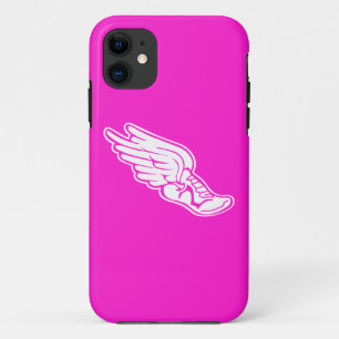 iPhone 5 Track Logo White on Pink iPhone 11 Case