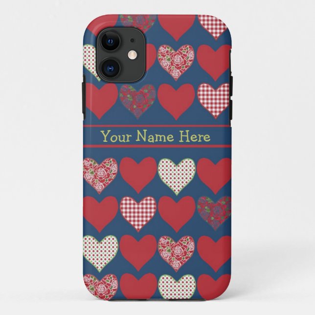 iPhone 5c Case to Personalize: Hearts and Roses (Back)