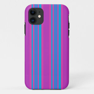 iPhone 5s Case:  Magenta, and Bright Blue Stripes 11 Case