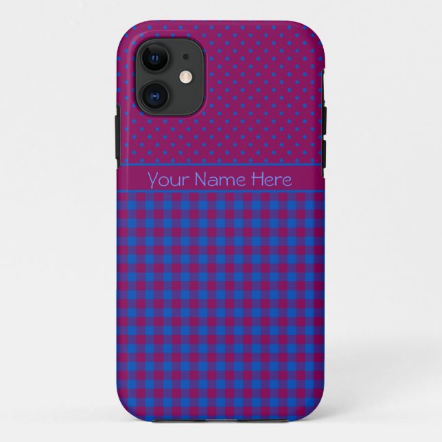 iPhone 5s Case-Mate Coque Plum, Bleu, Polkas, Véri (Dos)