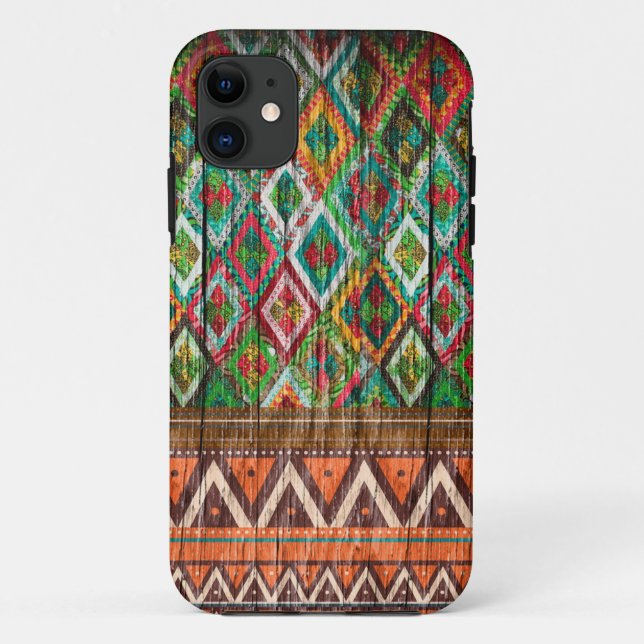iPhone 6 Case Aztec Wood Tribal iPhone 5 5s 5 4 4s (Back)