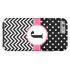 iPhone 6 case Black Chevron and Dots