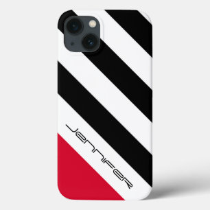 iPhone 6 Case Black & White Diagonal Stripe