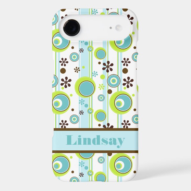 iPhone 6 Case | Circles | Aqua Green Brown (Back)