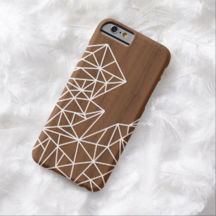 iPhone 6 case dark wood geometric white lines