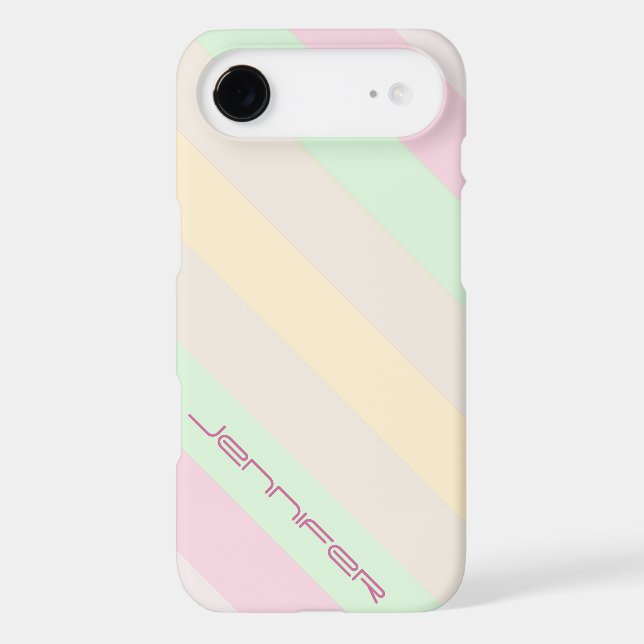 iPhone 6 Case Pastel Diagonal Stripe Customized (Back)