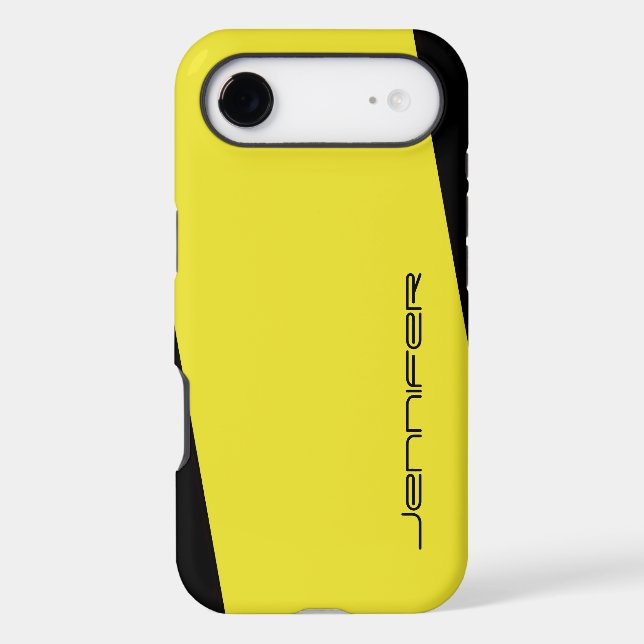 iPhone 6 Case Yellow and Black One Stripe (Back)