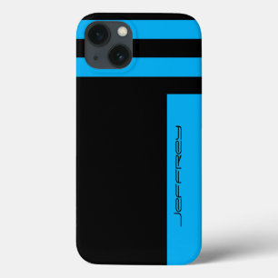 iPhone 6 Coque Cyan Blue & Black Two Way
