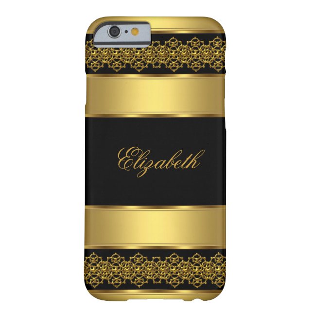 iPhone 6 coque élégant Classy Gold Noir (Dos)