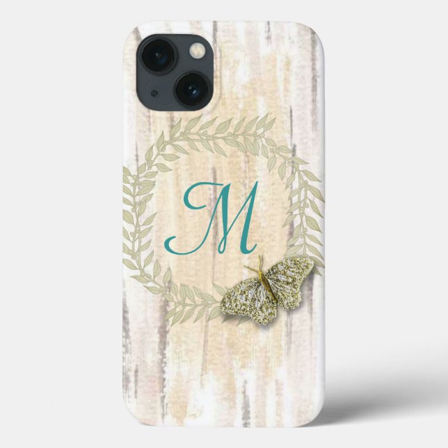 iPhone 6 Monogram and watercolor background case (Back)