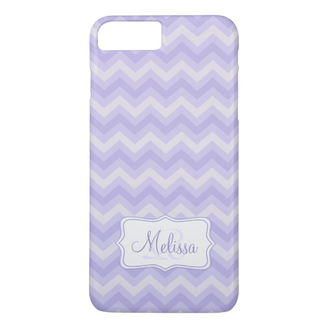 iPhone 7 avec motif en chevron violet plus coque (Dos)