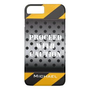 iPhone 7 Case Construction Zone Yellow, Black