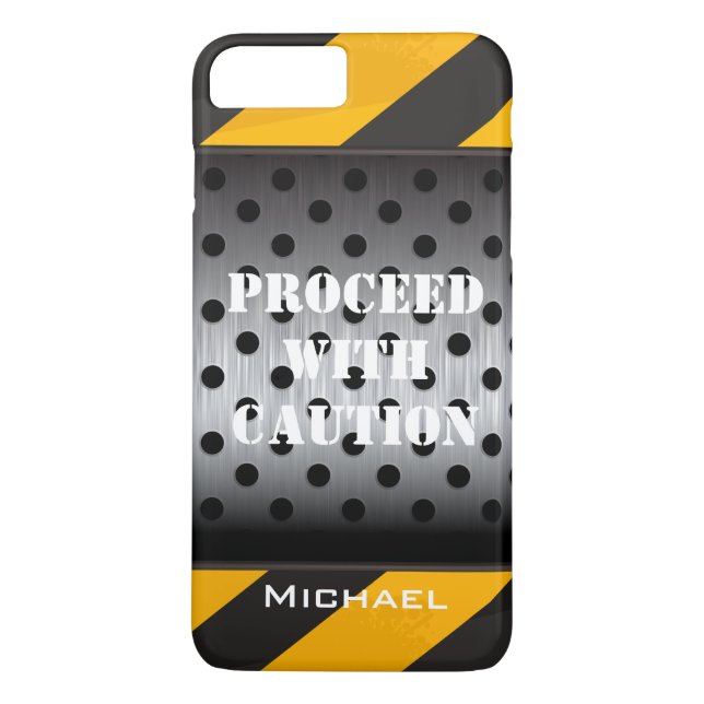iPhone 7 Case | Construction Zone | Yellow, Black (Back)