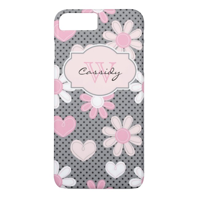 iPhone 7 Case | Daisies | Polka Dots | Hearts (Back)