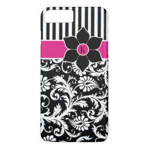 iPhone 7 Case Damask Stripes Fuchsia