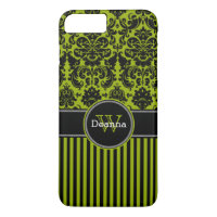 iPhone 7 Case | Damask | Stripes | Green