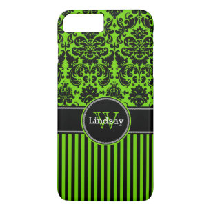 iPhone 7 Case Damask Stripes Lime