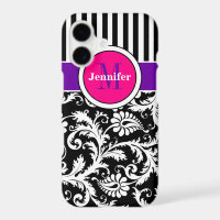 iPhone 7 Case | Damask | Stripes | Pink 3