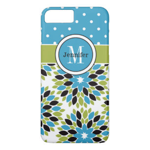iPhone 7 Case   Floral, Dots   Blue, Green