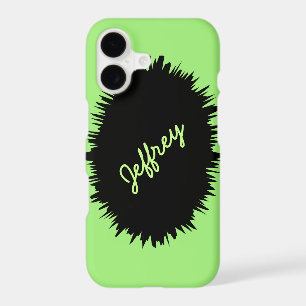 iPhone 7 Case, Neon Green & Black, Personalized