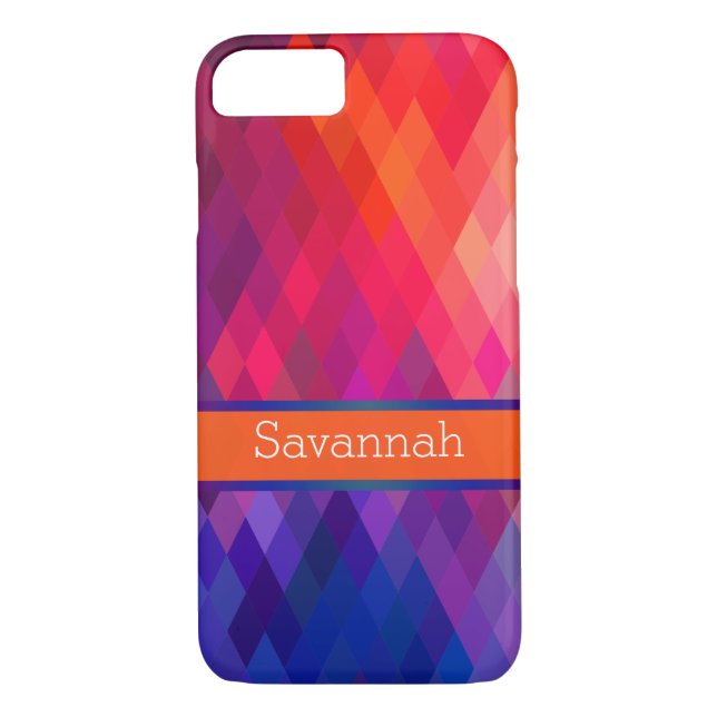 iPhone 7 Case | Rainbow Geometric | Personalized (Back)