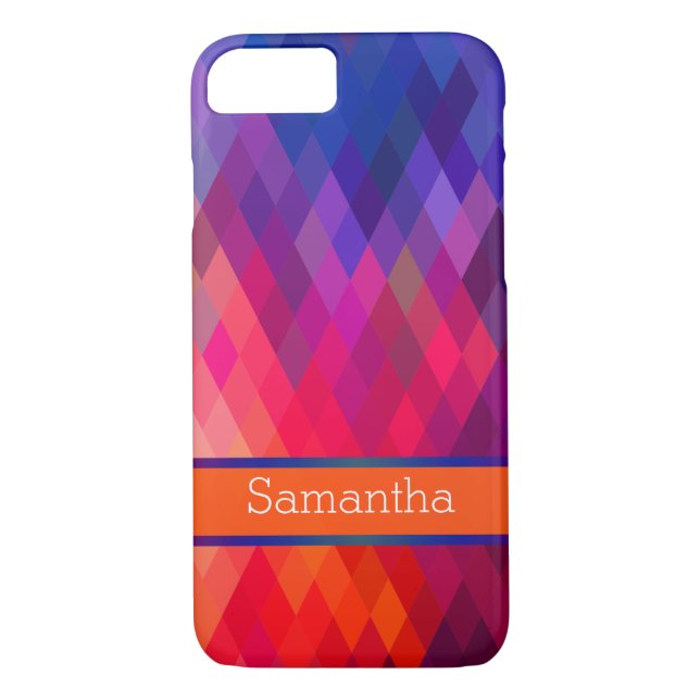 iPhone 7 Case | Rainbow Geometric | Personalized (Back)