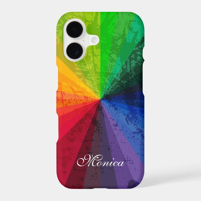iPhone 7 Case | Rainbow Stripes | Personalized (Back)