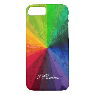 iPhone 7 Case   Rainbow Stripes   Personalized