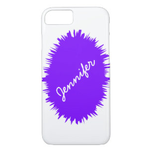 iPhone 7 Case, White and Purple, Personalized iPhone 8/7 Case