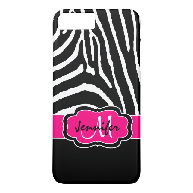 iPhone 7 Case | Zebra Stripes | Fuchsia (Back)
