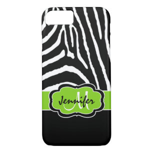 iPhone 7 Case   Zebra Stripes   Lime Green