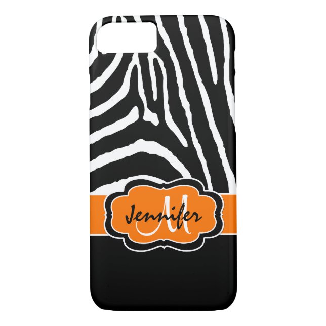 iPhone 7 Case | Zebra Stripes | Orange (Back)