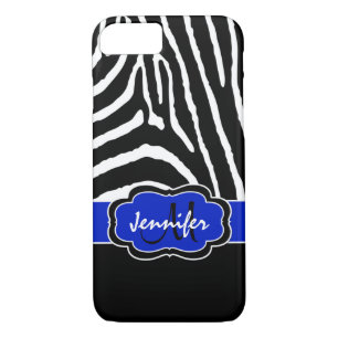 iPhone 7 Case Zebra Stripes Royal Blue