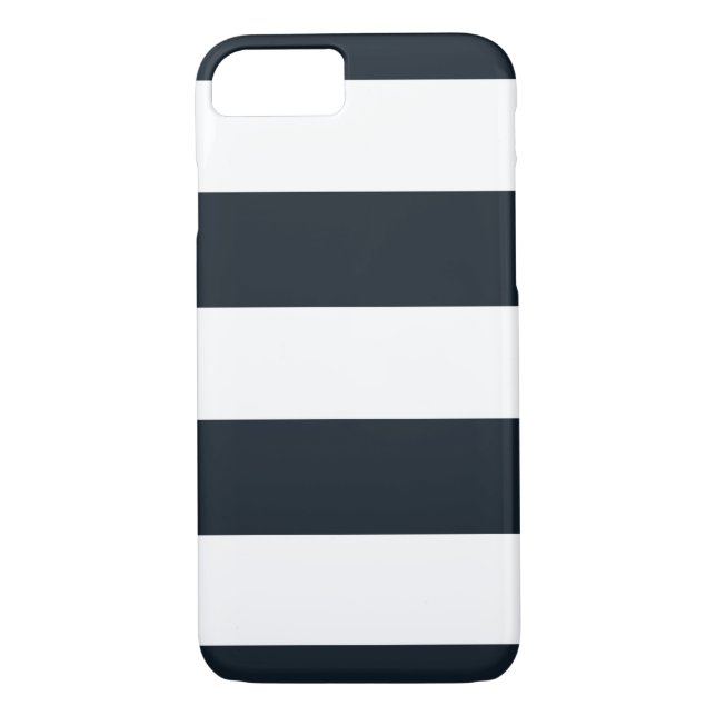 iPhone 7 Coque rayé gris et blanc (Dos)