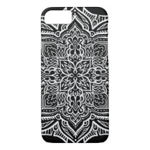 iPhone 7 - White/Black Geo Mandala style Pattern