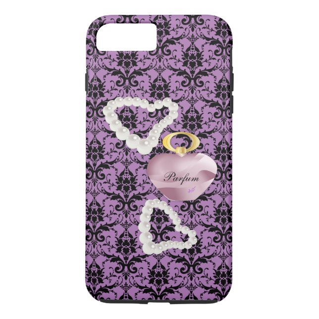 iPhone 8 Plus/7 Plus Parfum&Pearls Purple Damask iPhone7Plus Coque dur (Dos)