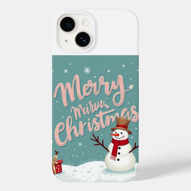 iphone bonhomme de neige de noël 14 coque (Verso)