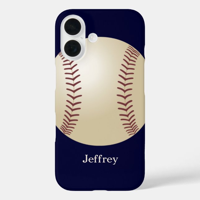 iPhone Case, Baseball, Blue, Personalized Name Case-Mate iPhone Case (Back)